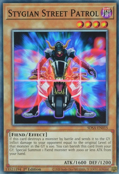 Stygian Street Patrol trading card from Structure Deck: Sacred Beasts Stygian Street Patrol - Structure Deck: Sacred Beasts YuGiOh trading card
