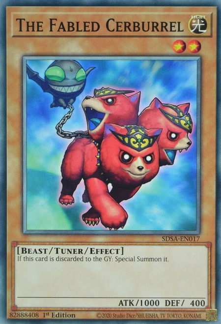 The Fabled Cerburrel - Structure Deck: Sacred Beasts YuGiOh trading card