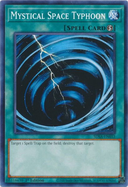 Mystical Space Typhoon trading card from Structure Deck: Sacred Beasts Mystical Space Typhoon - Structure Deck: Sacred Beasts YuGiOh trading card