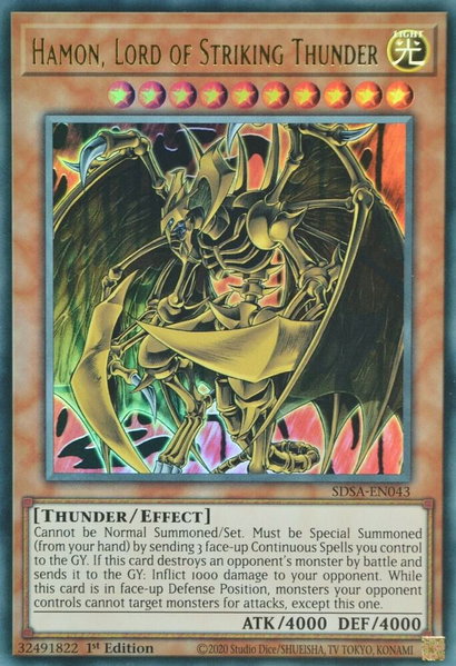 Hamon, Lord of Striking Thunder - Structure Deck: Sacred Beasts YuGiOh trading card