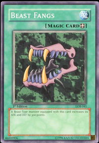 Beast Fangs - The Legend of Blue Eyes White Dragon (LOB) #LOB-041 - Common / Short Print YuGiOh Trading Card