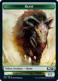 Beast // Construct Double-Sided Token - Core Set 2021 (M21) #10 // 14 - Token Magic: The Gathering Trading Card