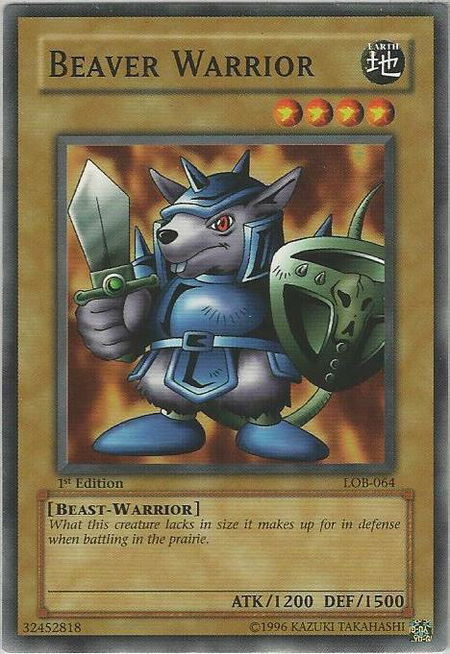 Beaver Warrior - The Legend of Blue Eyes White Dragon YuGiOh trading card