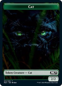 Cat (011) // Soldier Double-Sided Token - Core Set 2021 (M21) #11 // 5 - Token Magic: The Gathering Trading Card