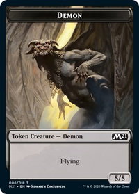 Demon // Soldier Double-Sided Token - Core Set 2021 (M21) #6 // 5 - Token Magic: The Gathering Trading Card