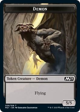 Demon // Zombie Double-Sided Token - Core Set 2021 Magic: The Gathering trading card