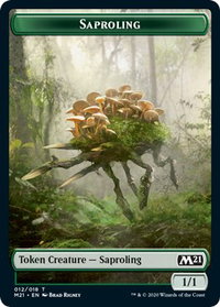 Saproling // Zombie Double-sided Token - Core Set 2021 (M21) #12 - Token Magic: The Gathering Trading Card