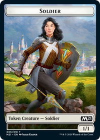 Soldier // Treasure Double-sided Token - Core Set 2021 (M21) #5 - Token Magic: The Gathering Trading Card