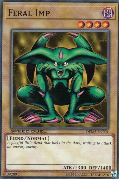 Feral Imp trading card from Speed Duel Demo Deck Feral Imp - Speed Duel Demo Deck YuGiOh trading card