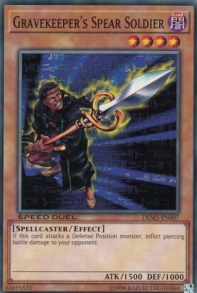 Gravekeeper's Spear Soldier trading card from Speed Duel Demo Deck Gravekeeper's Spear Soldier - Speed Duel Demo Deck YuGiOh trading card