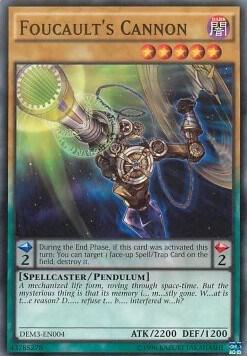 Foucault's Cannon trading card from Demo Deck 2016 Foucault's Cannon - Demo Deck 2016 YuGiOh trading card