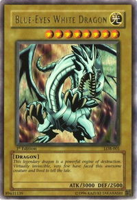 Blue-Eyes White Dragon - The Legend of Blue Eyes White Dragon (LOB) #LOB-001 - Ultra Rare YuGiOh Trading Card