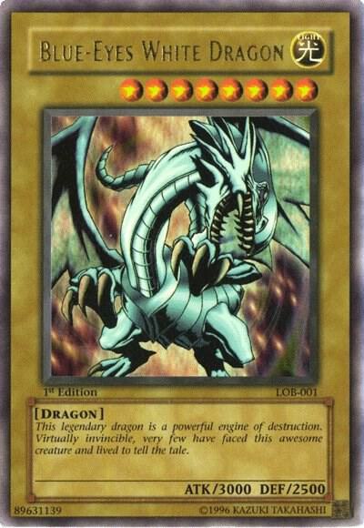 Blue-Eyes White Dragon trading card from The Legend of Blue Eyes White Dragon Blue-Eyes White Dragon - The Legend of Blue Eyes White Dragon YuGiOh trading card