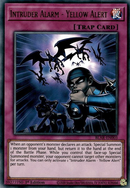 Intruder Alarm - Yellow Alert trading card from Battles of Legend: Armageddon Intruder Alarm - Yellow Alert - Battles of Legend: Armageddon YuGiOh trading card