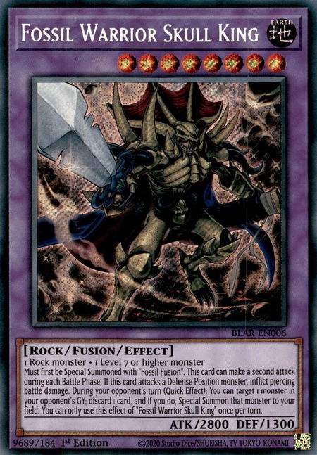 Fossil Warrior Skull King trading card from Battles of Legend: Armageddon Fossil Warrior Skull King - Battles of Legend: Armageddon YuGiOh trading card