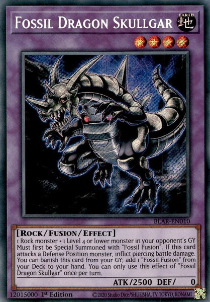 Fossil Dragon Skullgar trading card from Battles of Legend: Armageddon Fossil Dragon Skullgar - Battles of Legend: Armageddon YuGiOh trading card
