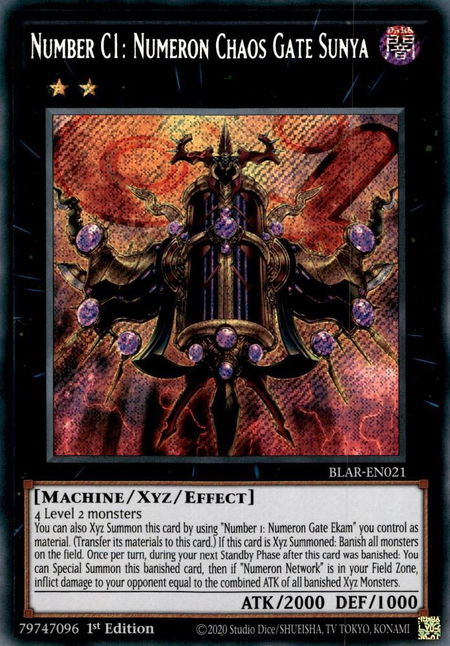 Number C1: Numeron Chaos Gate Sunya trading card from Battles of Legend: Armageddon Number C1: Numeron Chaos Gate Sunya - Battles of Legend: Armageddon YuGiOh trading card