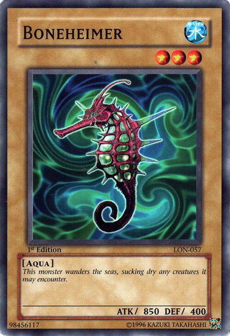 Boneheimer trading card from Labyrinth of Nightmare Boneheimer - Labyrinth of Nightmare YuGiOh trading card