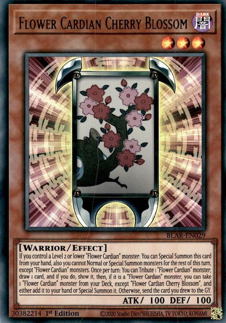 Flower Cardian Cherry Blossom trading card from Battles of Legend: Armageddon Flower Cardian Cherry Blossom - Battles of Legend: Armageddon YuGiOh trading card