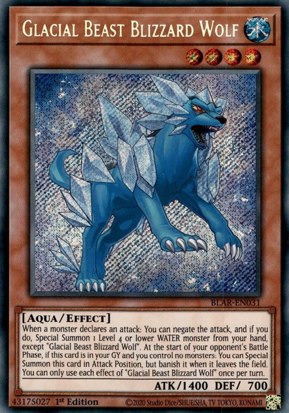 Glacial Beast Blizzard Wolf trading card from Battles of Legend: Armageddon Glacial Beast Blizzard Wolf - Battles of Legend: Armageddon YuGiOh trading card