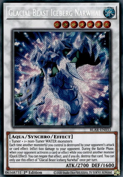 Glacial Beast Iceberg Narwhal trading card from Battles of Legend: Armageddon Glacial Beast Iceberg Narwhal - Battles of Legend: Armageddon YuGiOh trading card