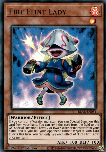 Fire Flint Lady trading card from Battles of Legend: Armageddon Fire Flint Lady - Battles of Legend: Armageddon YuGiOh trading card