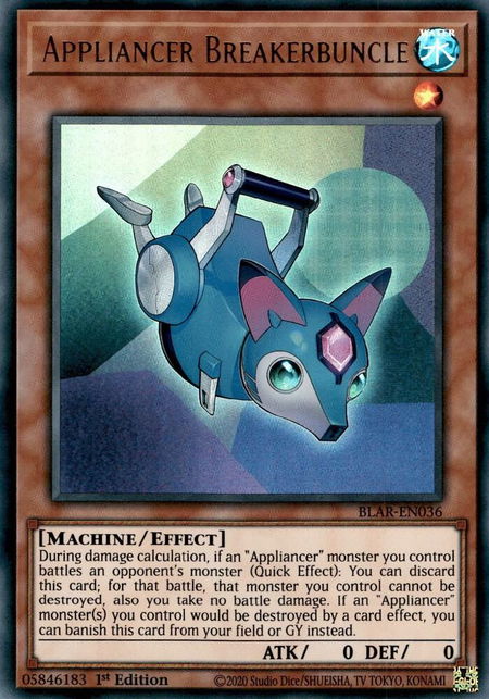 Appliancer Breakerbuncle - Battles of Legend: Armageddon YuGiOh trading card