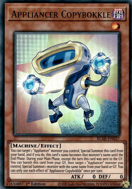 Appliancer Copybokkle trading card from Battles of Legend: Armageddon Appliancer Copybokkle - Battles of Legend: Armageddon YuGiOh trading card