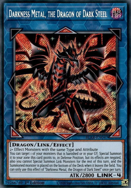 Darkness Metal, the Dragon of Dark Steel - Battles of Legend: Armageddon YuGiOh trading card