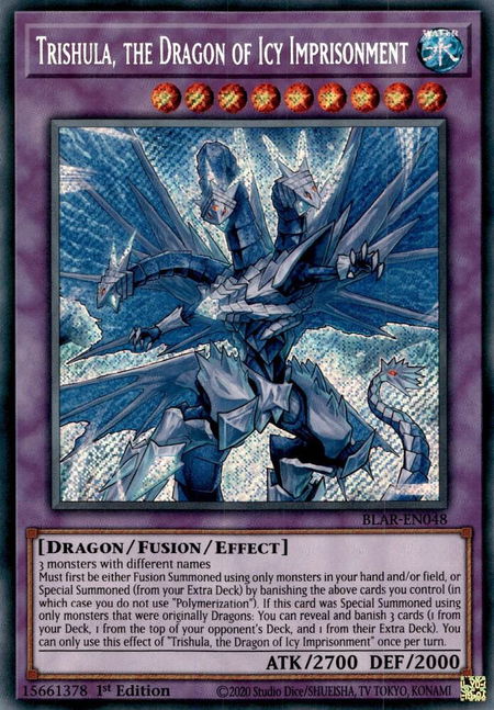 Trishula, the Dragon of Icy Imprisonment trading card from Battles of Legend: Armageddon Trishula, the Dragon of Icy Imprisonment - Battles of Legend: Armageddon YuGiOh trading card
