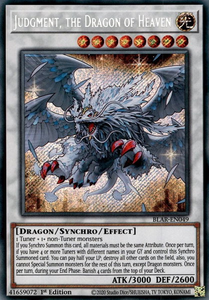 Judgment, the Dragon of Heaven - Battles of Legend: Armageddon YuGiOh trading card