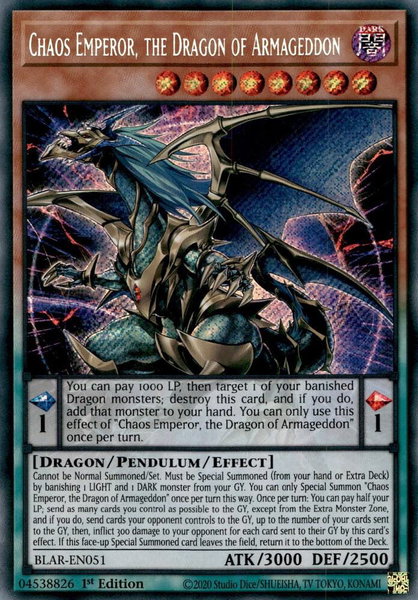Chaos Emperor, the Dragon of Armageddon - Battles of Legend: Armageddon YuGiOh trading card