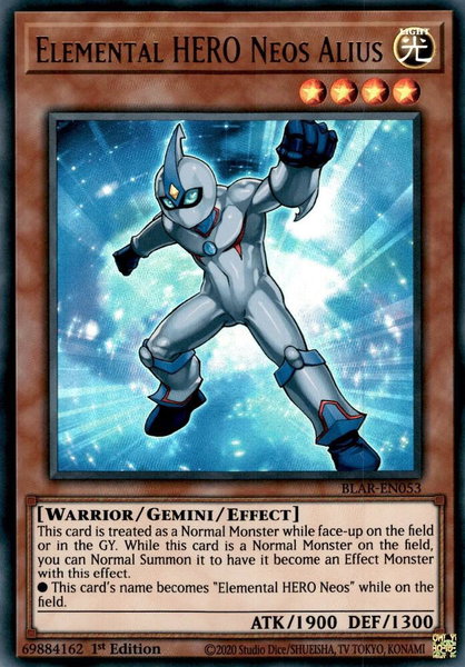 Elemental HERO Neos Alius trading card from Battles of Legend: Armageddon Elemental HERO Neos Alius - Battles of Legend: Armageddon YuGiOh trading card