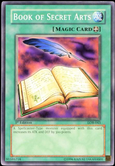 Book of Secret Arts - The Legend of Blue Eyes White Dragon YuGiOh trading card