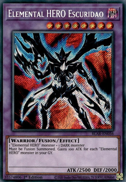 Elemental HERO Escuridao trading card from Battles of Legend: Armageddon Elemental HERO Escuridao - Battles of Legend: Armageddon YuGiOh trading card