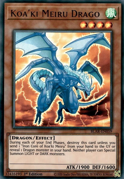 Koa'ki Meiru Drago trading card from Battles of Legend: Armageddon Koa'ki Meiru Drago - Battles of Legend: Armageddon YuGiOh trading card