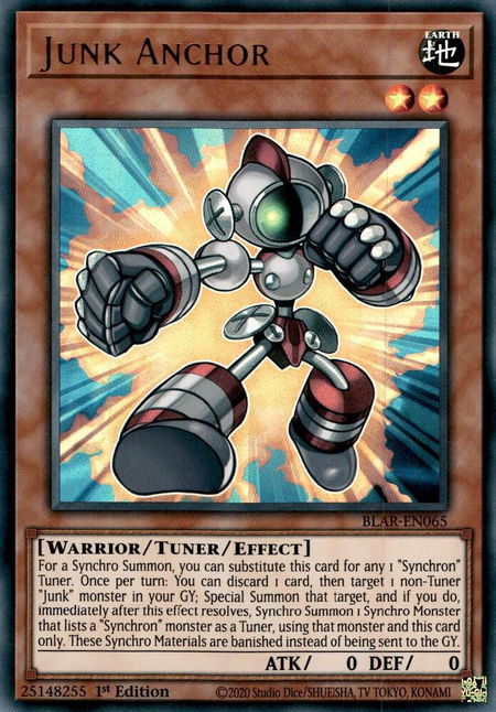 Junk Anchor - Battles of Legend: Armageddon YuGiOh trading card