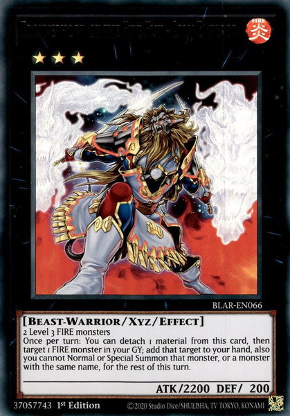 Brotherhood of the Fire Fist - Lion Emperor - Battles of Legend: Armageddon YuGiOh trading card