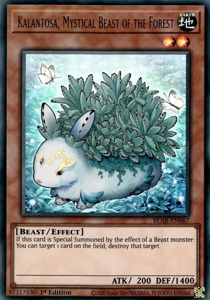 Kalantosa, Mystical Beast of the Forest - Battles of Legend: Armageddon YuGiOh trading card