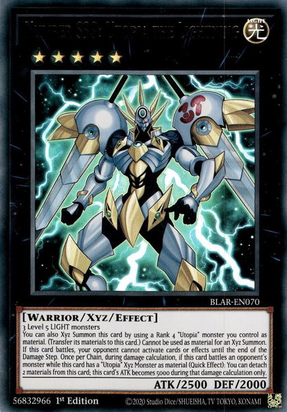 Number S39: Utopia the Lightning trading card from Battles of Legend: Armageddon Number S39: Utopia the Lightning - Battles of Legend: Armageddon YuGiOh trading card