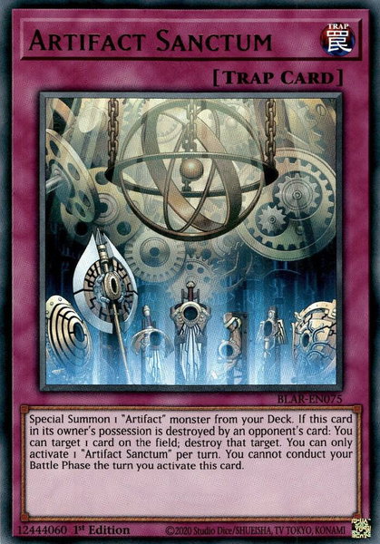 Artifact Sanctum trading card from Battles of Legend: Armageddon Artifact Sanctum - Battles of Legend: Armageddon YuGiOh trading card