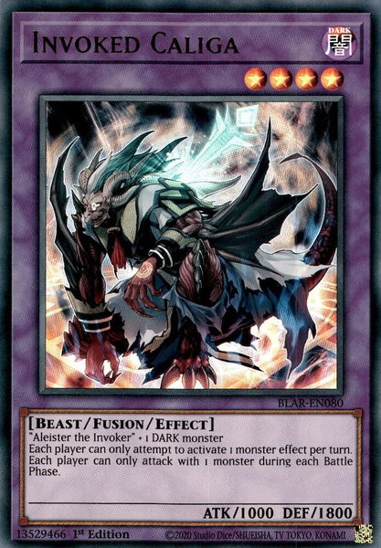 Invoked Caliga trading card from Battles of Legend: Armageddon Invoked Caliga - Battles of Legend: Armageddon YuGiOh trading card