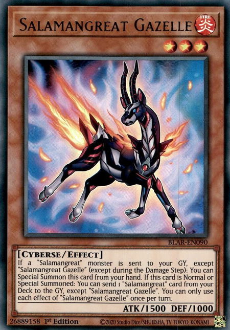Salamangreat Gazelle trading card from Battles of Legend: Armageddon Salamangreat Gazelle - Battles of Legend: Armageddon YuGiOh trading card