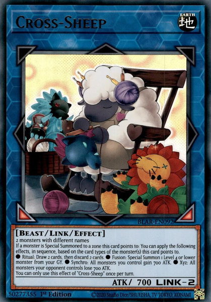 Cross-Sheep trading card from Battles of Legend: Armageddon Cross-Sheep - Battles of Legend: Armageddon YuGiOh trading card