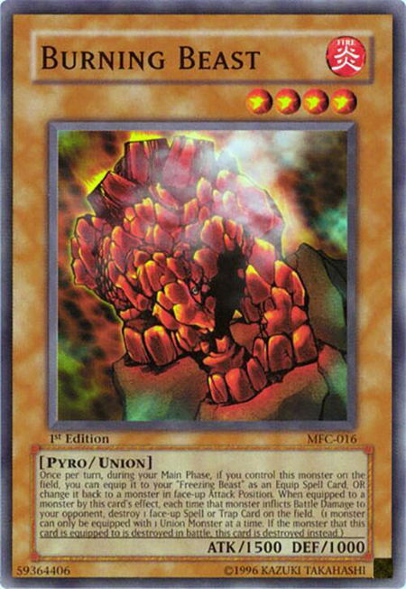 Burning Beast - Magician's Force YuGiOh trading card