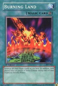 Burning Land trading card from Pharaoh's Servant Burning Land - Pharaoh's Servant YuGiOh trading card