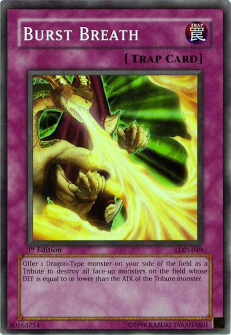 Burst Breath trading card from Legacy of Darkness Burst Breath - Legacy of Darkness YuGiOh trading card
