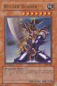 Buster Blader trading card from Pharaoh's Servant Buster Blader - Pharaoh's Servant YuGiOh trading card
