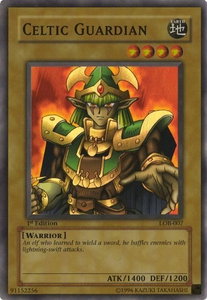 Celtic Guardian - The Legend of Blue Eyes White Dragon (LOB) #LOB-007 - Super Rare YuGiOh Trading Card