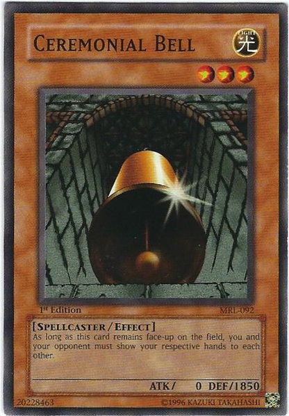 Ceremonial Bell trading card from Magic Ruler Ceremonial Bell - Magic Ruler YuGiOh trading card